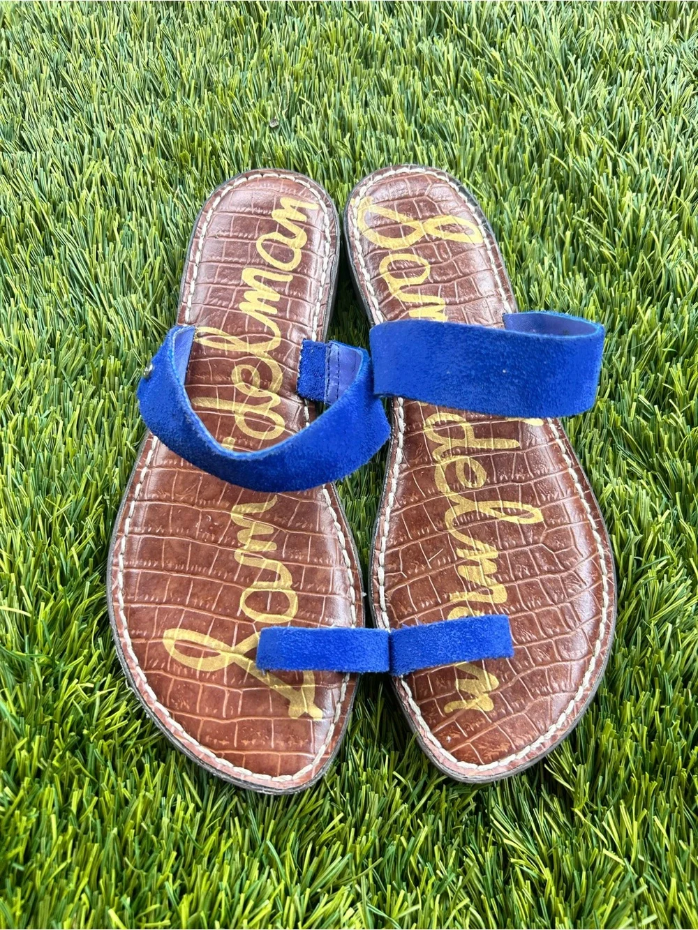 Sam Edelman Blue Suede Slide Sandal
